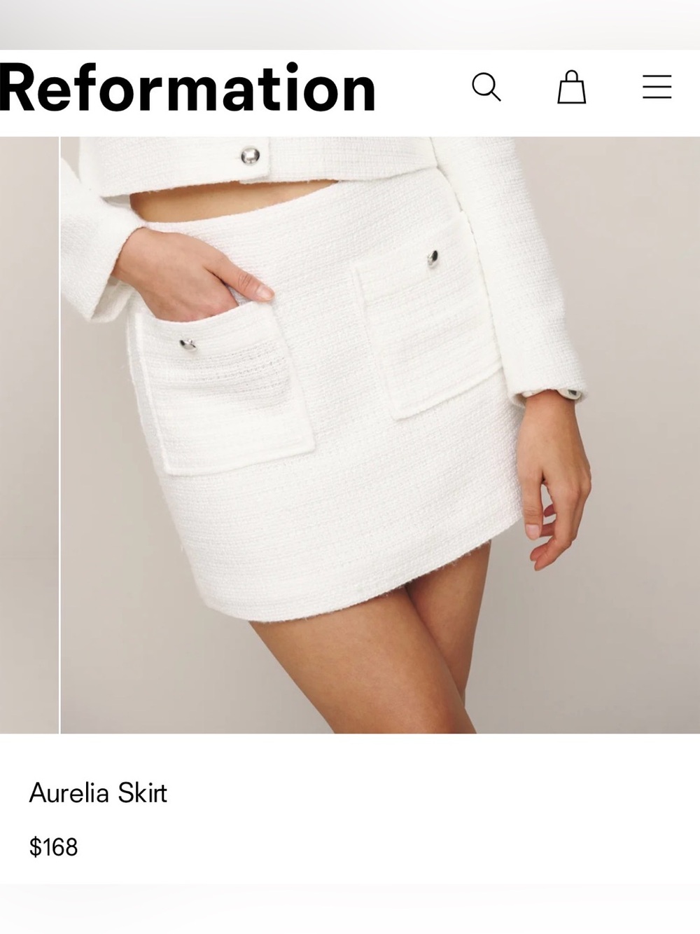 Reformation Aurelia Skirt (MSRP: $168)